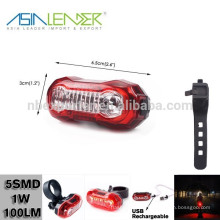 Со встроенной литий-полимерной батареей 5 SMD 100 люмен USB Bike Tail Light